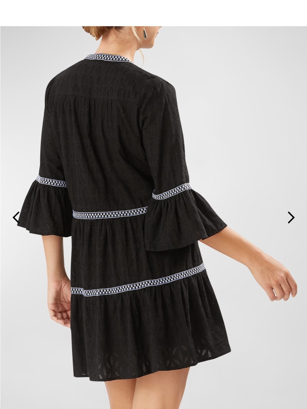 Tommy Bahama Black Mini Dress with Contrast Trim